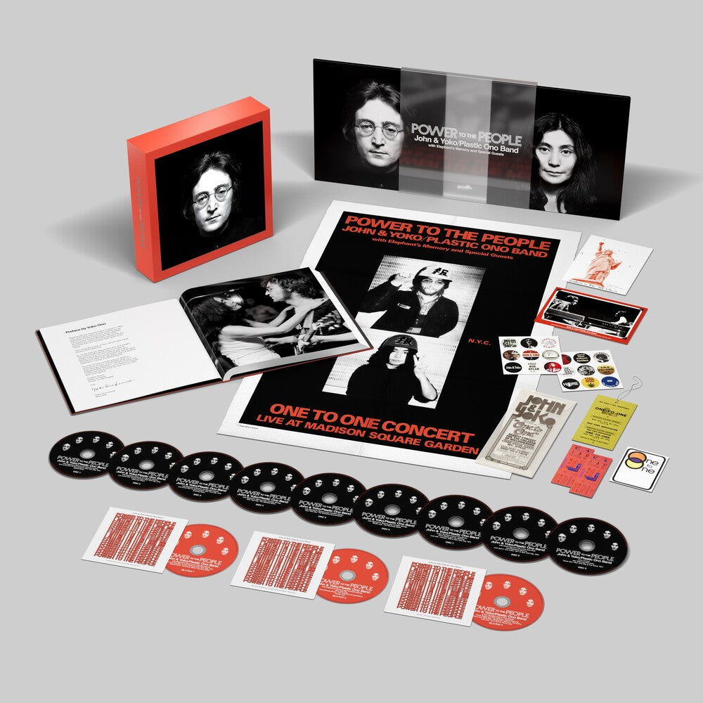 the album cover for John Lennon, Plastic Ono Band - Power To The People: Live at the One To One Concert [Super Deluxe 9 CD/3 Blu-ray Audio]