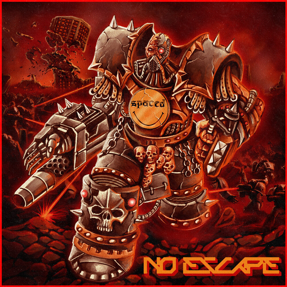 the album cover for Spaced - No Escape [Royal Blue, Silver &amp; Black Marble LP]