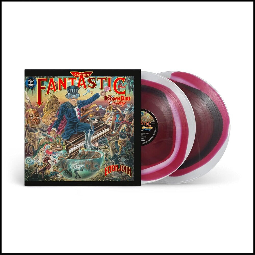 the album cover for Elton John - Captain Fantastic and the Brown Dirt Cowboy (50th Anniversary Edition) - [180g Tri-Color Sp. Effect 2 LP]