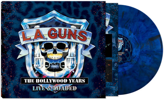 the album cover for L.A. Guns - The Hollywood Years - Live & Loaded [Blue Marble LP]