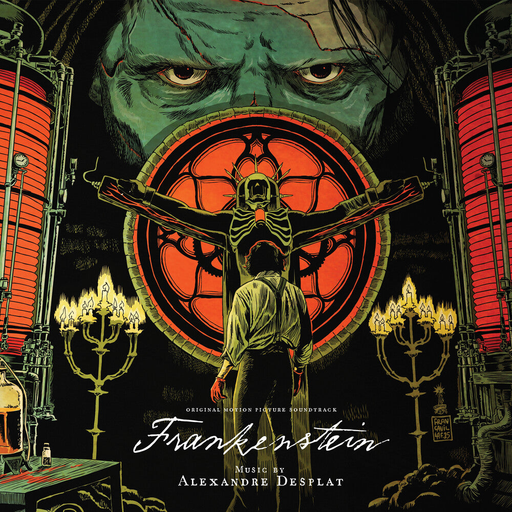 the album cover for Alexandre Desplat - Frankenstein - O.S.T. [White and Red Splatter]