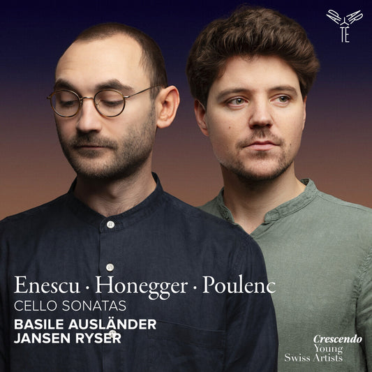 the album cover for Basile Auslander  / Ryser,Jansen - Enescu Honegger & Poulenc: Cello Sonatas