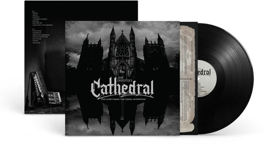 the album cover for John Carpenter - Cathedral [Black]