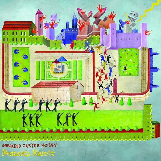 the album cover for Creekbed Carter Hogan - Peasants Revolt [Indie Exclusive] Lime Green Vinyl [Colored Vinyl]