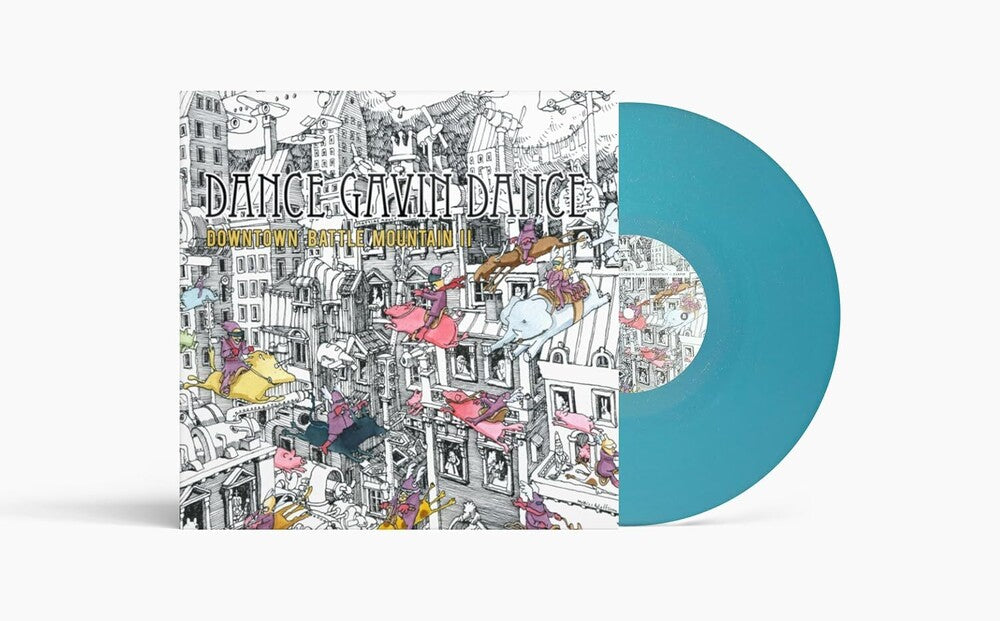 the album cover for Dance Gavin Dance - Downtown Battle Mountain Ii (15th Anniversary) (light Blue Glitter Vinyl) [Indie Exclusive]