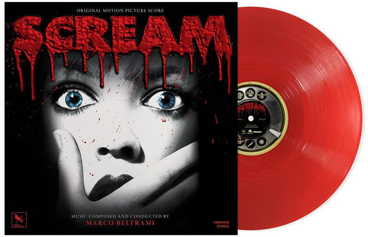 the album cover for Marco Beltrami - Scream - Original Motion Picture Score - 30th Anniversary Edition [Woodsboro Bloodbath Red]