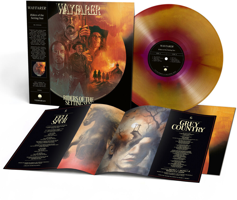 the album cover for Wayfarer - RIDERS OF THE SETTING SUN [Prairie Twilight]