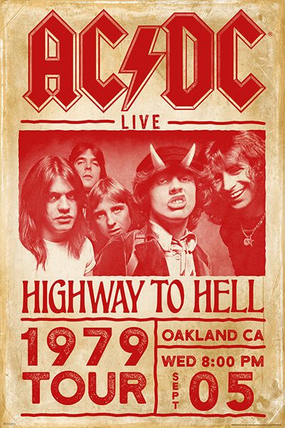 AC/DC Highway To Hell 1979 Tour Poster