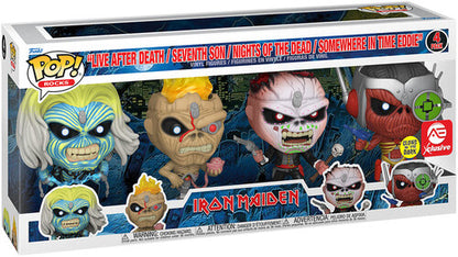 Iron Maiden Eddie 4 pack Funko Pop! Rocks Glow in the Dark Box Set