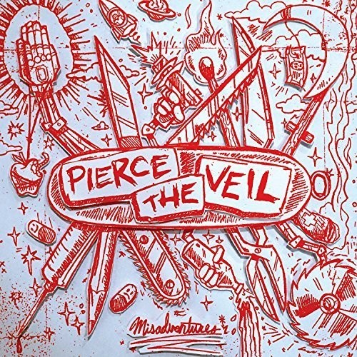 Pierce The Veil Misadventures Vinyl Record (Silver w Red Splatter)