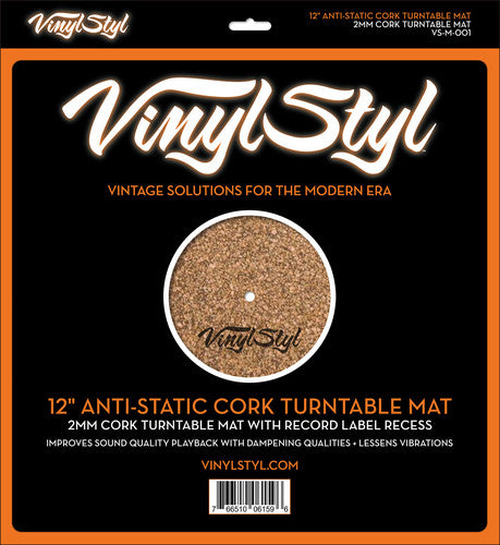Vinyl Styl 12 Inch Anti Static Cork Turntable Mat